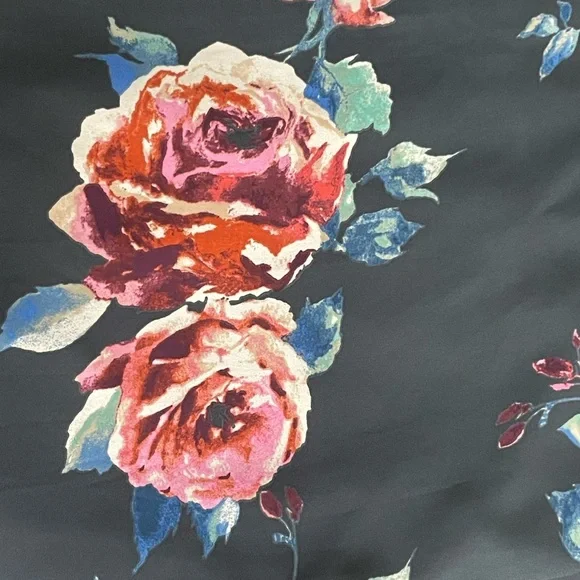 Everly Black Floral Sheath Dress with Bell Sleeves, Great for any season. Size S - Picture 4 of 11